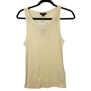 J Crew Light Yellow Ribbed Cutaway Tank Top NWT Medium